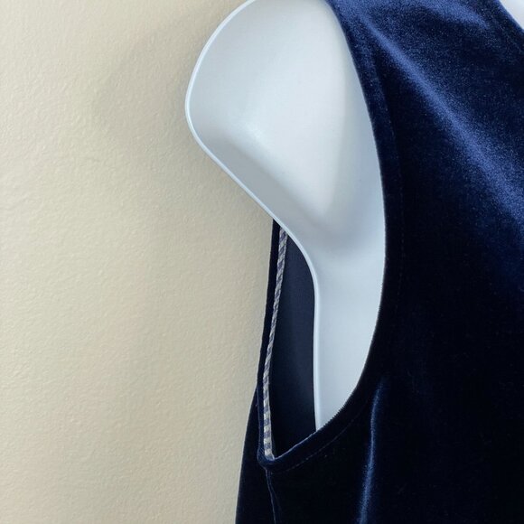 Vineyard Vines Womens Velvet Sleeveless Top Size S Blue Holiday Party Preppy - Picture 6 of 12